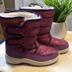 Girls Purple Star Kids Boots Size 2
